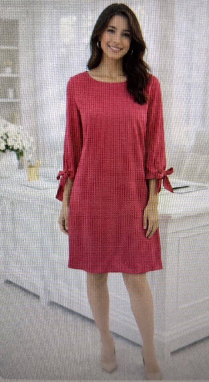 Banana Republic womens 12 Red tie Sleeve shift business bow casual Dress NWT